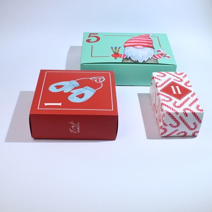 Μικρά κουτιά συσκευασίας Custom Mystery Box για Skincare και Χριστουγεννιάτικο Advent Calendar Box