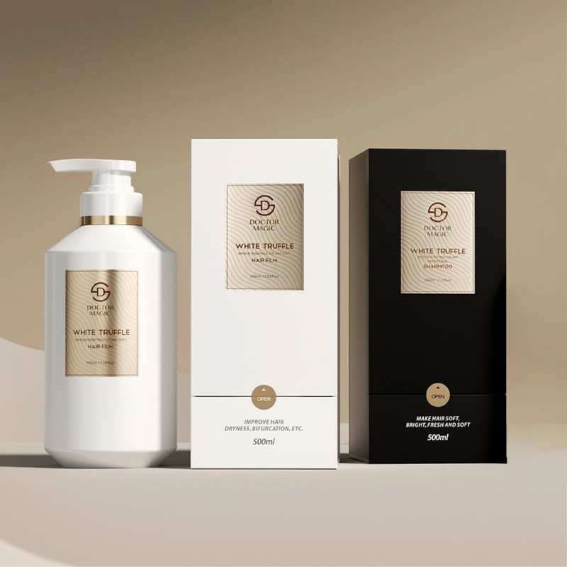 Συσκευασία αρωμάτων roll-on 3 φιαλών σε χρυσό μαύρο, πολυτελές καλλυντικό κουτί με μαγνητικό κλείσιμο