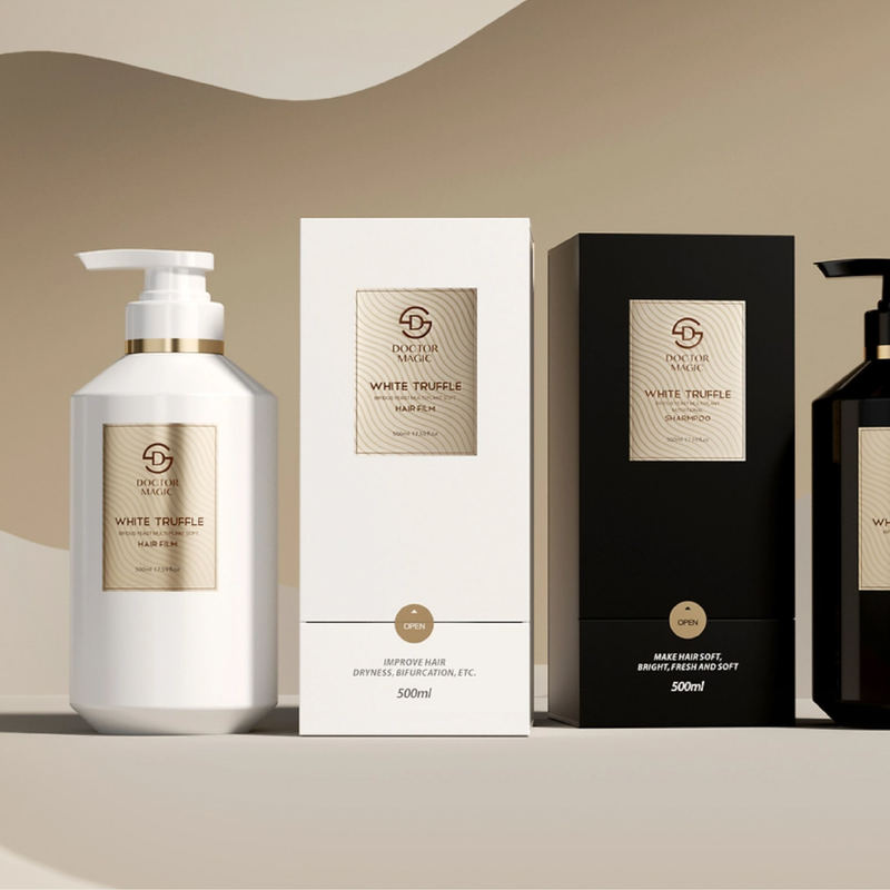 Συσκευασία αρωμάτων roll-on 3 φιαλών σε χρυσό μαύρο, πολυτελές καλλυντικό κουτί με μαγνητικό κλείσιμο