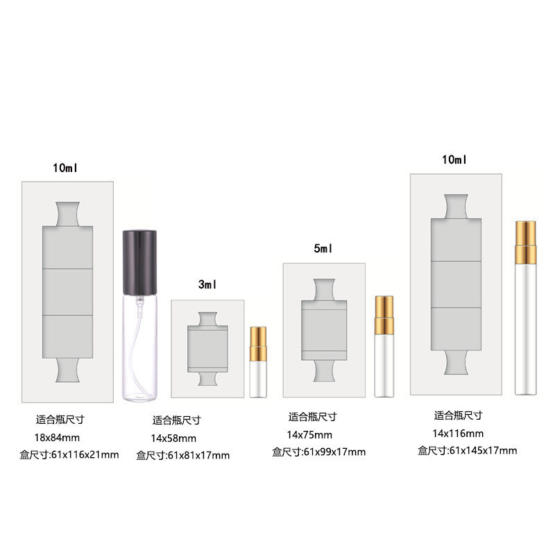 Χειροποίητο κουτί αρωμάτων 3ml 2ml 5ml με διπλής όψης έγχρωμη προσαρμογή και φιλικά προς το περιβάλλον υλικά
