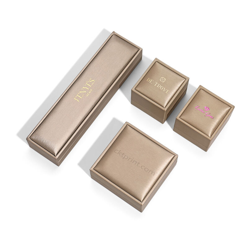 Σαμπάνια Χρυσό πολυτελές κοσμήματα κουτί με προσαρμοσμένο λογότυπο και ανακυκλωμένα υλικά για κομψή συσκευασία δώρο