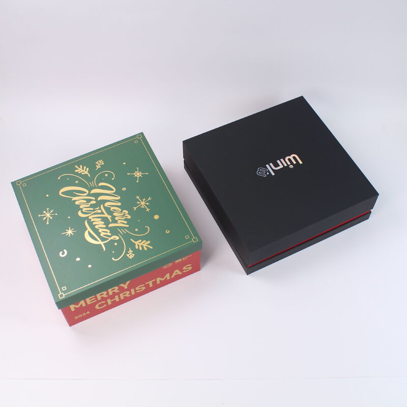 Προσαρμόσιμο κόκκινο χριστουγεννιάτικο χαρτόνια δώρο κουτί με κάλυμμα και βάση για χονδρικό και λιανικό εμπόριο