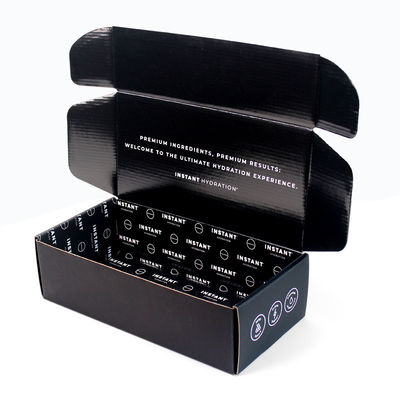 Παραγγείλτε Custom Black Cardboard Mailer Box με λογότυπο και εισαγωγή